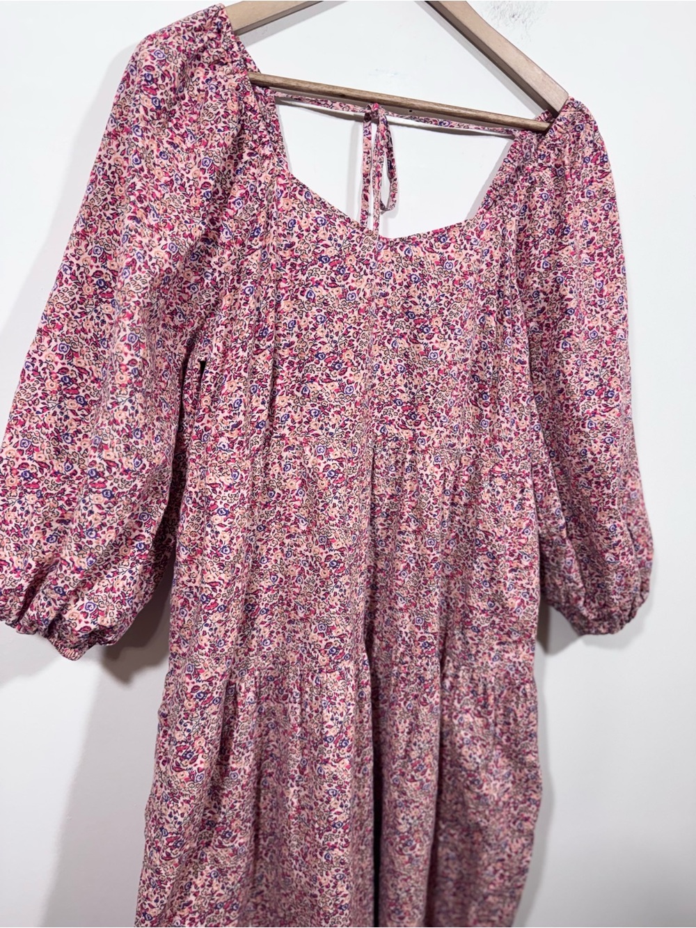 Universal Thread Women's Floral Balloon Sleeve Tiered Midi Prairie Dress Size XL - Picture 5 of 9
